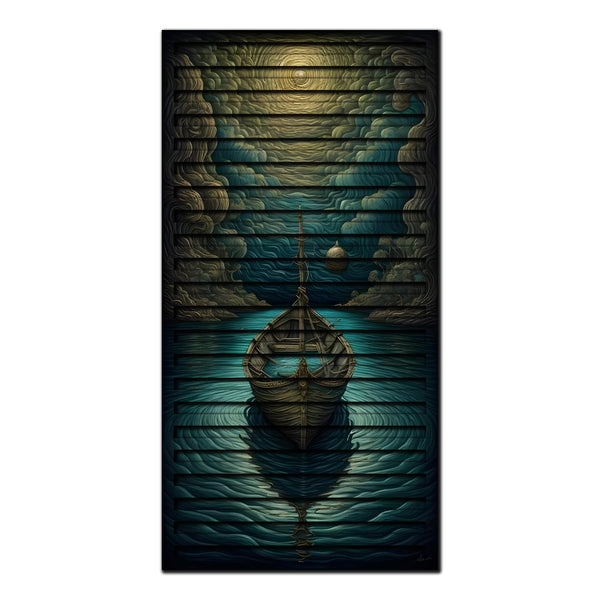 Abyssal Symmetry 3D carved wood wall art by Venodeco, centered in a square crop