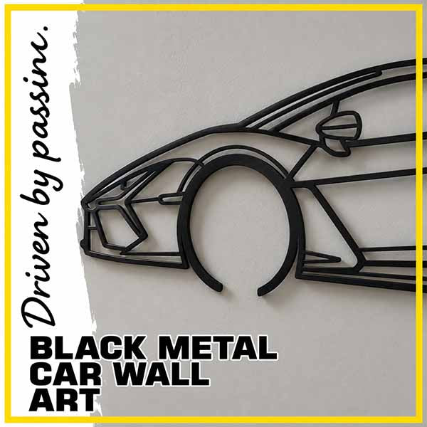 Black Metal Car Wall Art