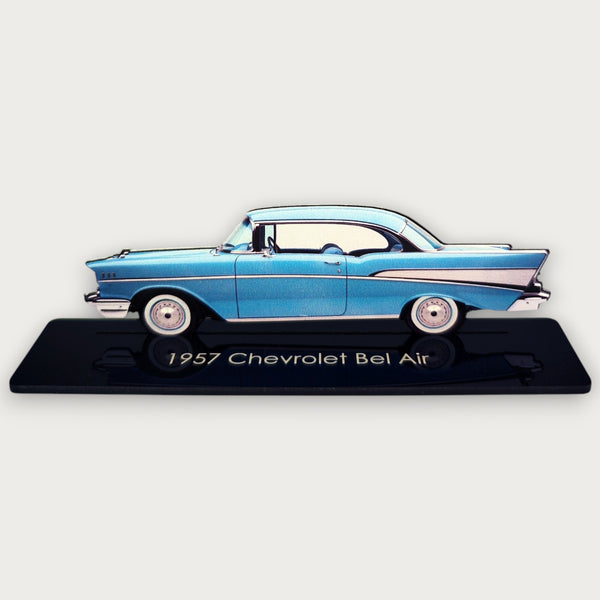 1957 Chevrolet Bel Air (2) Metal Car Wall Art, Color 2D Diecast Car Decor, Silhouette Metal Wall Art, Gift For Car Lovers, Detailed Color Metal Car