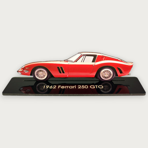 1962 Ferrari 250 GTO (1) Metal Car Wall Art, Color 2D Diecast Car Decor, Silhouette Metal Wall Art, Gift For Car Lovers, Detailed Color Metal Car