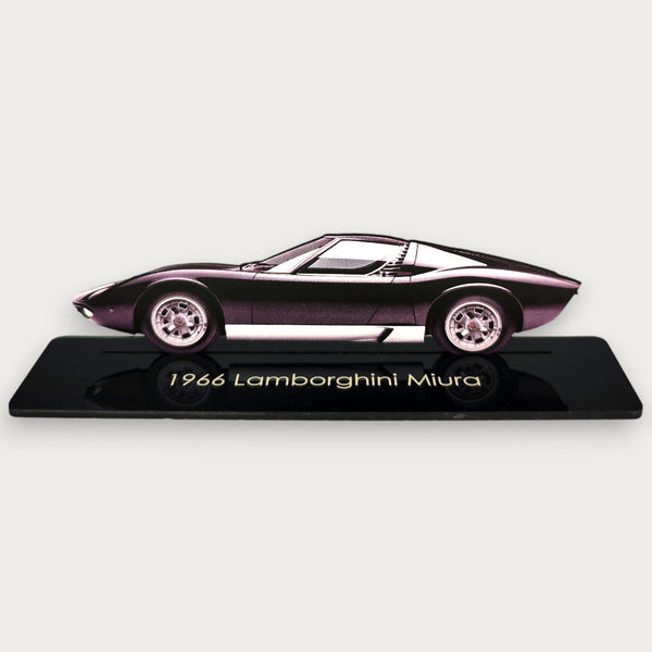 1966 Lamborghini Miura (1) Metal Car Wall Art, Color 2D Diecast Car Decor, Silhouette Metal Wall Art, Gift For Car Lovers, Detailed Color Metal Car