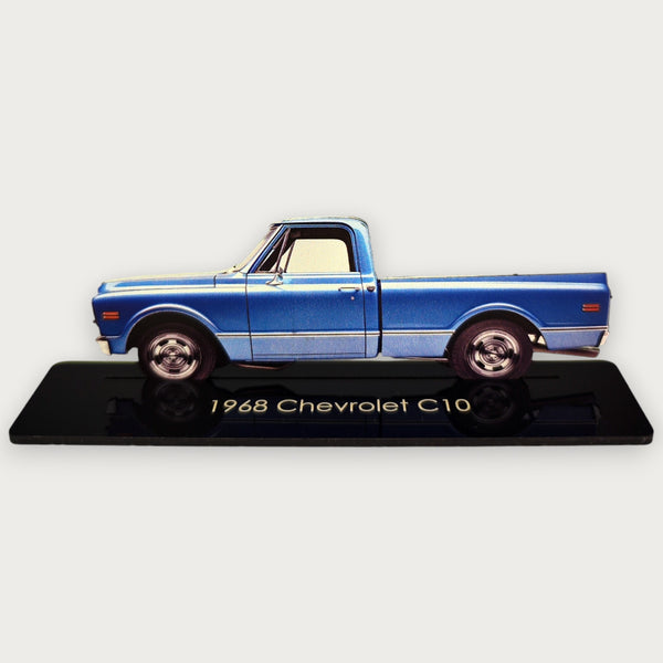 1968 Chevrolet C10 (1) Metal Car Wall Art, Color 2D Diecast Car Decor, Silhouette Metal Wall Art, Gift For Car Lovers, Detailed Color Metal Car