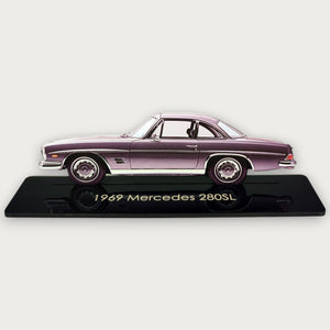 1969 Mercedes 280SL (1) Metal Car Wall Art, Color 2D Diecast Car Decor, Silhouette Metal Wall Art, Gift For Car Lovers, Detailed Color Metal Car