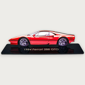 1984 Ferrari 288 GTO (1) Metal Car Wall Art, Color 2D Diecast Car Decor, Silhouette Metal Wall Art, Gift For Car Lovers, Detailed Color Metal Car