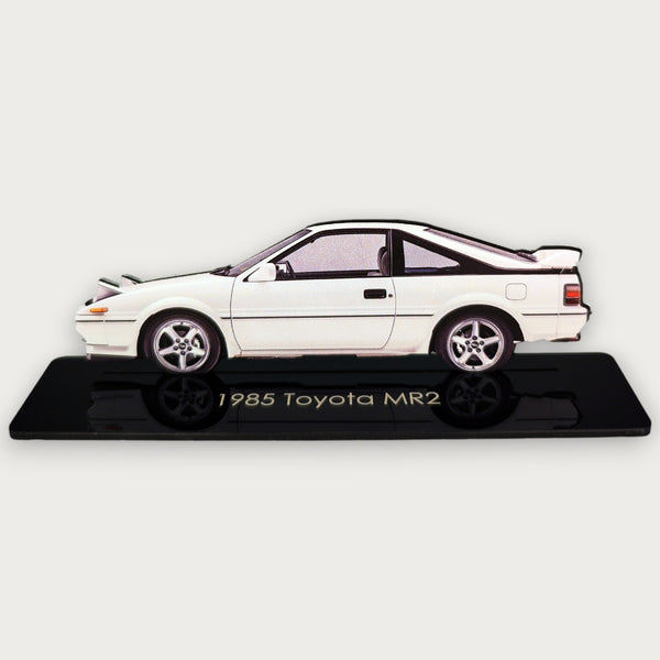 1985 Toyota MR2 (2) Metal Car Wall Art, Color 2D Diecast Car Decor, Silhouette Metal Wall Art, Gift For Car Lovers, Detailed Color Metal Car