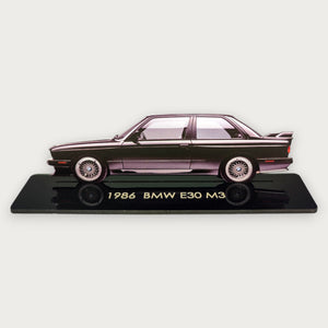 1986  BMW E30 M3 (1) Metal Car Wall Art, Color 2D Diecast Car Decor, Silhouette Metal Wall Art, Gift For Car Lovers, Detailed Color Metal Car