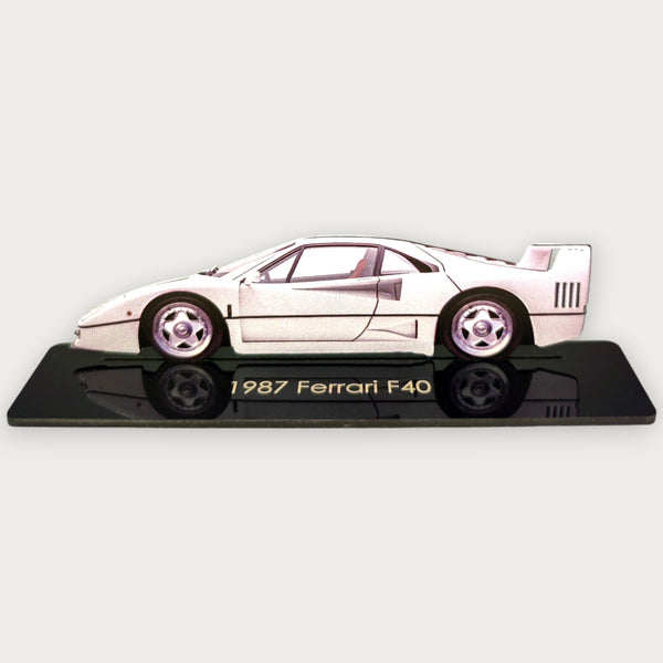 1987 Ferrari F40 (2) Metal Car Wall Art, Color 2D Diecast Car Decor, Silhouette Metal Wall Art, Gift For Car Lovers, Detailed Color Metal Car