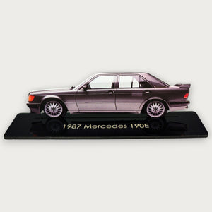 1987 Mercedes 190E (1) Metal Car Wall Art, Color 2D Diecast Car Decor, Silhouette Metal Wall Art, Gift For Car Lovers, Detailed Color Metal Car