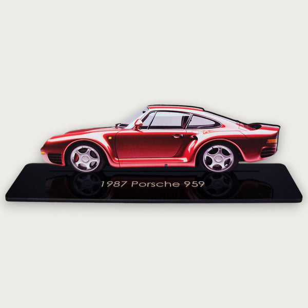 1987 Porsche 959 (2) Metal Car Wall Art, Color 2D Diecast Car Decor, Silhouette Metal Wall Art, Gift For Car Lovers, Detailed Color Metal Car