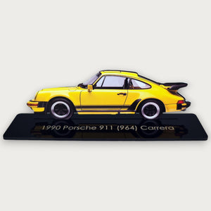 1990 Porsche 911 (964) Carrera (2) Metal Car Wall Art, Color 2D Diecast Car Decor, Silhouette Metal Wall Art, Gift For Car Lovers, Detailed Color Metal Car