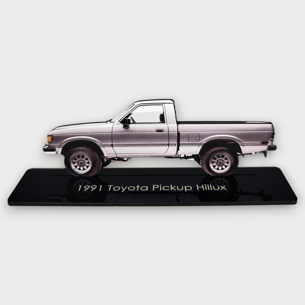 1991 Toyota Pickup Hillux (1) Metal Car Wall Art, Color 2D Diecast Car Decor, Silhouette Metal Wall Art, Gift For Car Lovers, Detailed Color Metal Car