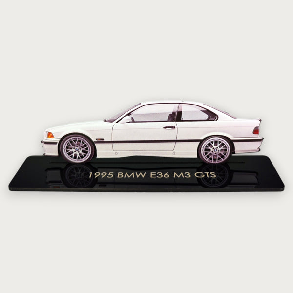 1995 BMW E36 M3 GTS (1) Metal Car Wall Art, Color 2D Diecast Car Decor, Silhouette Metal Wall Art, Gift For Car Lovers, Detailed Color Metal Car