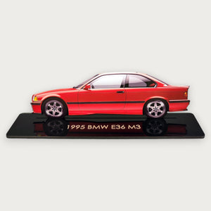 1995 BMW E36 M3 (1) Metal Car Wall Art, Color 2D Diecast Car Decor, Silhouette Metal Wall Art, Gift For Car Lovers, Detailed Color Metal Car