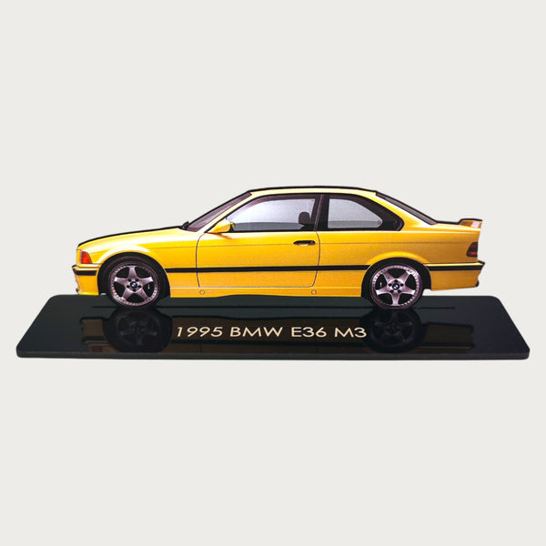 1995 BMW E36 M3 (2) Metal Car Wall Art, Color 2D Diecast Car Decor, Silhouette Metal Wall Art, Gift For Car Lovers, Detailed Color Metal Car