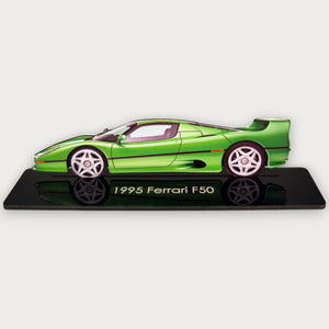 1995 Ferrari F50 (1) Metal Car Wall Art, Color 2D Diecast Car Decor, Silhouette Metal Wall Art, Gift For Car Lovers, Detailed Color Metal Car