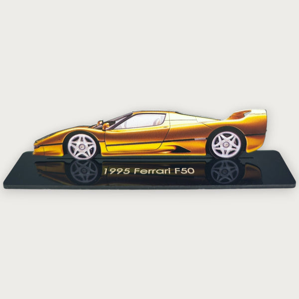 1995 Ferrari F50 (2) Metal Car Wall Art, Color 2D Diecast Car Decor, Silhouette Metal Wall Art, Gift For Car Lovers, Detailed Color Metal Car