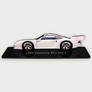 1996 Porsche 911 GT1 (2) Metal Car Wall Art, Color 2D Diecast Car Decor, Silhouette Metal Wall Art, Gift For Car Lovers, Detailed Color Metal Car