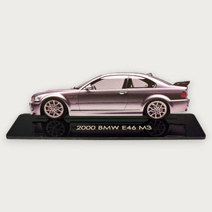 2000 BMW E46 M3 (2) Metal Car Wall Art, Color 2D Diecast Car Decor, Silhouette Metal Wall Art, Gift For Car Lovers, Detailed Color Metal Car