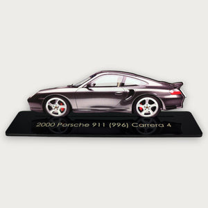 2000 Porsche 911 (996) Carrera 4 (2) Metal Car Wall Art, Color 2D Diecast Car Decor, Silhouette Metal Wall Art, Gift For Car Lovers, Detailed Color Metal Car