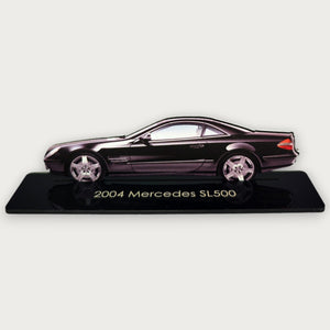 2004 Mercedes SL500 (1) Metal Car Wall Art, Color 2D Diecast Car Decor, Silhouette Metal Wall Art, Gift For Car Lovers, Detailed Color Metal Car