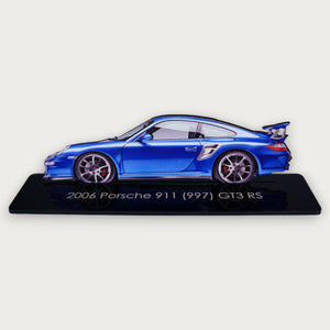 2006 Porsche 911 (997) GT3 RS (2) Metal Car Wall Art, Color 2D Diecast Car Decor, Silhouette Metal Wall Art, Gift For Car Lovers, Detailed Color Metal Car