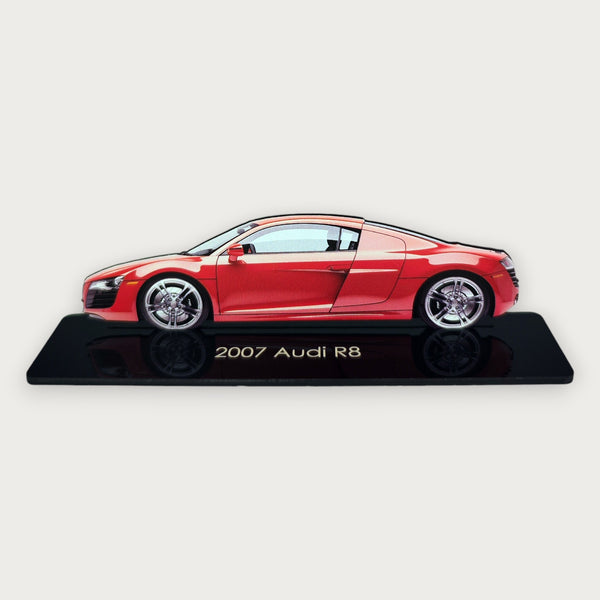 2007 Audi R8 (2) Metal Car Wall Art, Color 2D Diecast Car Decor, Silhouette Metal Wall Art, Gift For Car Lovers, Detailed Color Metal Car