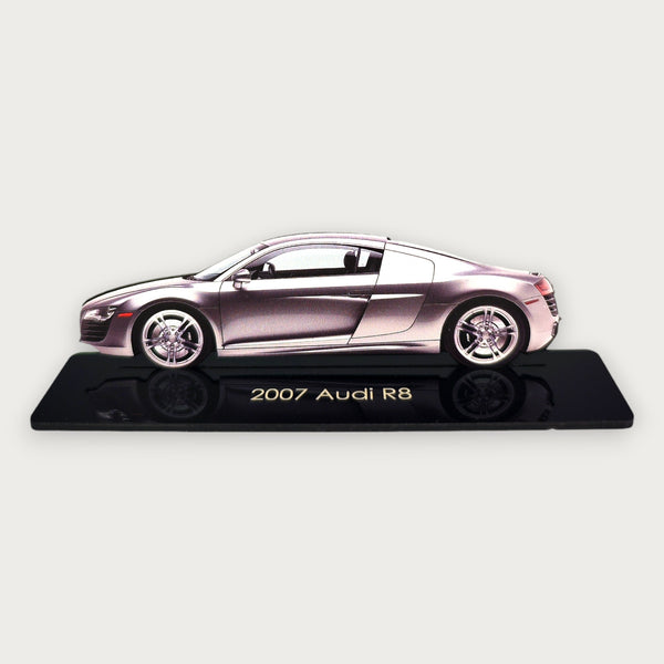 2007 Audi R8 (1) Metal Car Wall Art, Color 2D Diecast Car Decor, Silhouette Metal Wall Art, Gift For Car Lovers, Detailed Color Metal Car