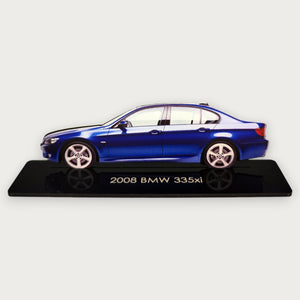 2008 BMW 335xi (1) Metal Car Wall Art, Color 2D Diecast Car Decor, Silhouette Metal Wall Art, Gift For Car Lovers, Detailed Color Metal Car