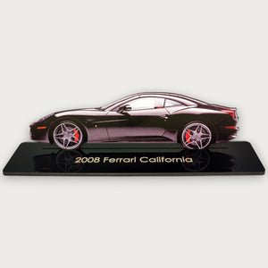 2008 Ferrari California (1) Metal Car Wall Art, Color 2D Diecast Car Decor, Silhouette Metal Wall Art, Gift For Car Lovers, Detailed Color Metal Car