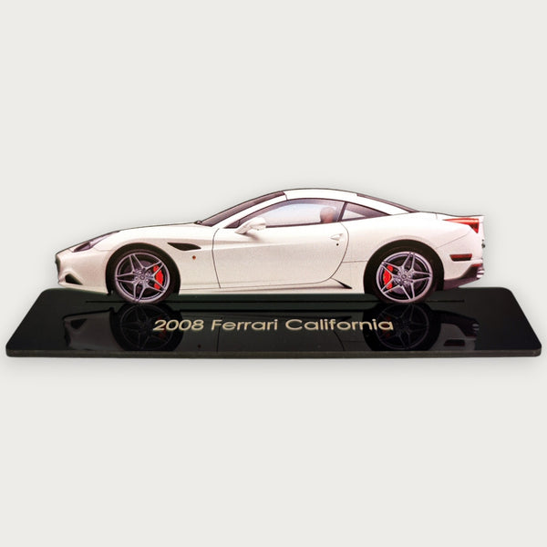 2008 Ferrari California (2) Metal Car Wall Art, Color 2D Diecast Car Decor, Silhouette Metal Wall Art, Gift For Car Lovers, Detailed Color Metal Car