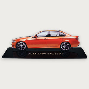 2011 BMW E90 335d (1) Metal Car Wall Art, Color 2D Diecast Car Decor, Silhouette Metal Wall Art, Gift For Car Lovers, Detailed Color Metal Car