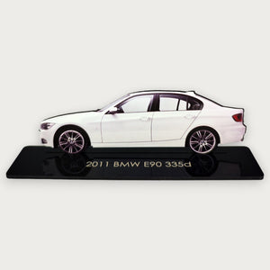 2011 BMW E90 335d (2) Metal Car Wall Art, Color 2D Diecast Car Decor, Silhouette Metal Wall Art, Gift For Car Lovers, Detailed Color Metal Car