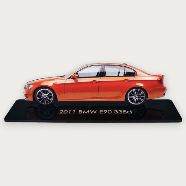 2011 BMW E90 335d (1) Metal Car Wall Art, Color 2D Diecast Car Decor, Silhouette Metal Wall Art, Gift For Car Lovers, Detailed Color Metal Car