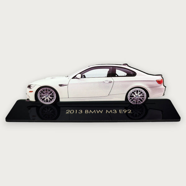 2013 BMW M3 E92 (2) Metal Car Wall Art, Color 2D Diecast Car Decor, Silhouette Metal Wall Art, Gift For Car Lovers, Detailed Color Metal Car