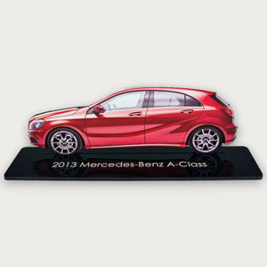 2013 Mercedes-Benz A-Class (1) Metal Car Wall Art, Color 2D Diecast Car Decor, Silhouette Metal Wall Art, Gift For Car Lovers, Detailed Color Metal Car