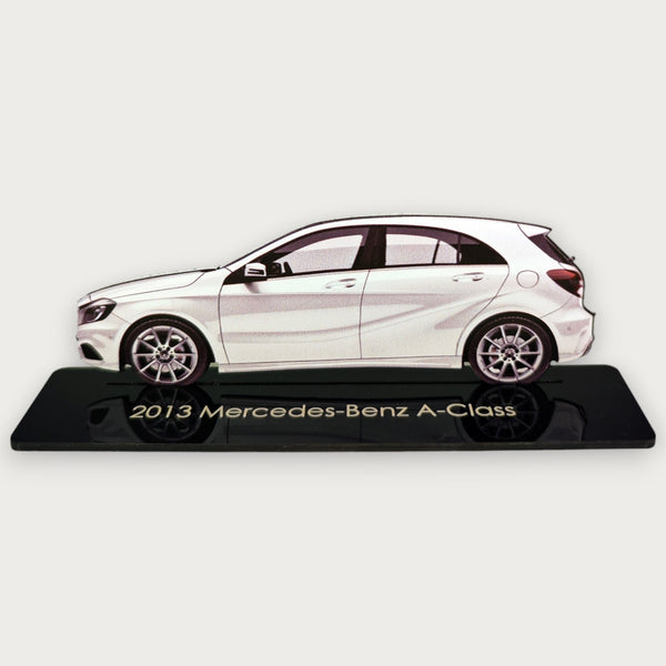 2013 Mercedes-Benz A-Class (2) Metal Car Wall Art, Color 2D Diecast Car Decor, Silhouette Metal Wall Art, Gift For Car Lovers, Detailed Color Metal Car