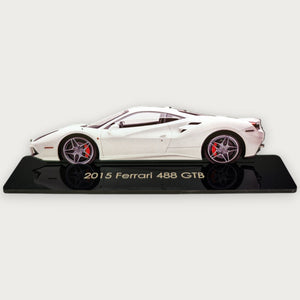 2015 Ferrari 488 GTB (2) Metal Car Wall Art, Color 2D Diecast Car Decor, Silhouette Metal Wall Art, Gift For Car Lovers, Detailed Color Metal Car