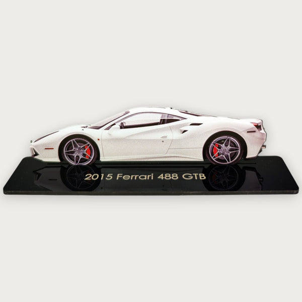 2015 Ferrari 488 GTB (2) Metal Car Wall Art, Color 2D Diecast Car Decor, Silhouette Metal Wall Art, Gift For Car Lovers, Detailed Color Metal Car