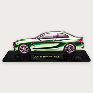 2016 BMW M2 (2) Metal Car Wall Art, Color 2D Diecast Car Decor, Silhouette Metal Wall Art, Gift For Car Lovers, Detailed Color Metal Car