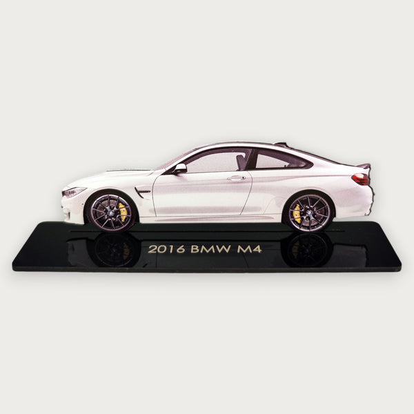 2016 BMW M4 (2) Metal Car Wall Art, Color 2D Diecast Car Decor, Silhouette Metal Wall Art, Gift For Car Lovers, Detailed Color Metal Car