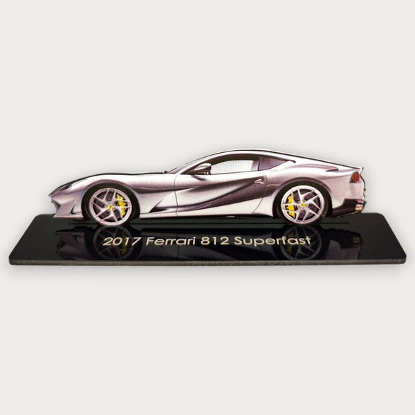 2017 Ferrari 812 Superfast (2) Metal Car Wall Art, Color 2D Diecast Car Decor, Silhouette Metal Wall Art, Gift For Car Lovers, Detailed Color Metal Car