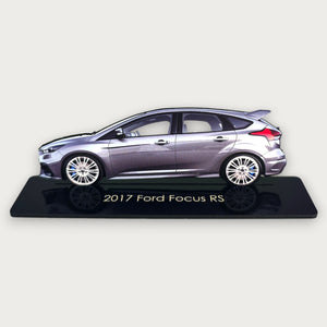 2017 Ford Focus RS (1) Metal Car Wall Art, Color 2D Diecast Car Decor, Silhouette Metal Wall Art, Gift For Car Lovers, Detailed Color Metal Car