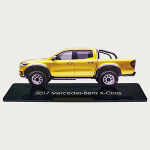 2017 Mercedes-Benz X-Class (2) Metal Car Wall Art, Color 2D Diecast Car Decor, Silhouette Metal Wall Art, Gift For Car Lovers, Detailed Color Metal Car