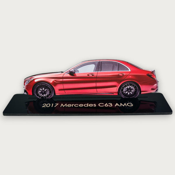 2017 Mercedes C63 AMG (2) Metal Car Wall Art, Color 2D Diecast Car Decor, Silhouette Metal Wall Art, Gift For Car Lovers, Detailed Color Metal Car