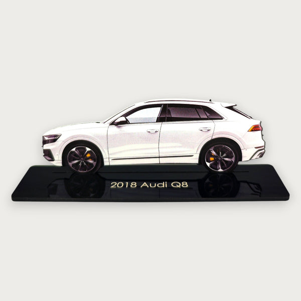 2018 Audi Q8 (2) Metal Car Wall Art, Color 2D Diecast Car Decor, Silhouette Metal Wall Art, Gift For Car Lovers, Detailed Color Metal Car