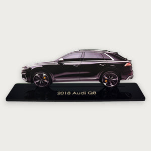 2018 Audi Q8 (1) Metal Car Wall Art, Color 2D Diecast Car Decor, Silhouette Metal Wall Art, Gift For Car Lovers, Detailed Color Metal Car