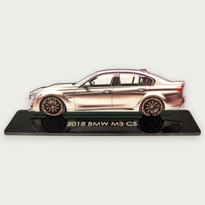 2018 BMW M3 CS (2) Metal Car Wall Art, Color 2D Diecast Car Decor, Silhouette Metal Wall Art, Gift For Car Lovers, Detailed Color Metal Car