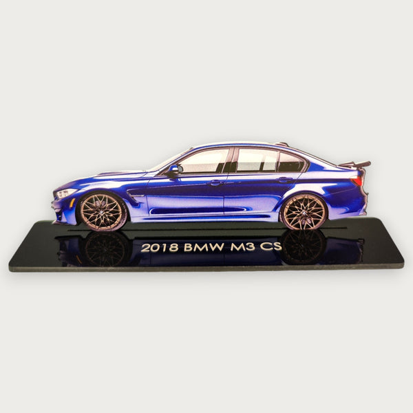 2018 BMW M3 CS (1) Metal Car Wall Art, Color 2D Diecast Car Decor, Silhouette Metal Wall Art, Gift For Car Lovers, Detailed Color Metal Car