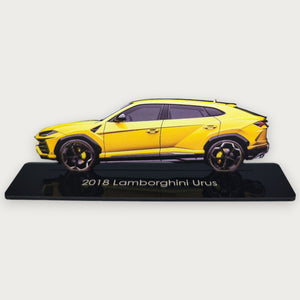 2018 Lamborghini Urus (2) Metal Car Wall Art, Color 2D Diecast Car Decor, Silhouette Metal Wall Art, Gift For Car Lovers, Detailed Color Metal Car