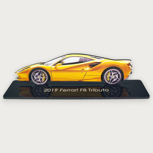 2019 Ferrari F8 Tributo (2) Metal Car Wall Art, Color 2D Diecast Car Decor, Silhouette Metal Wall Art, Gift For Car Lovers, Detailed Color Metal Car